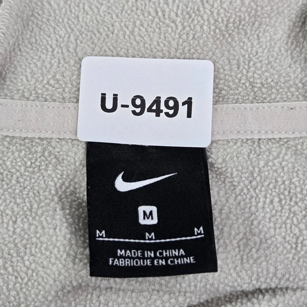 Nike Women Hoodie M Beige Nylon‎ Polyester Fleece Activewear Logo